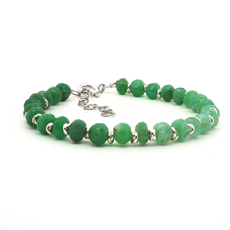 Sterling Silber Unikat Armband mit Chrysopras