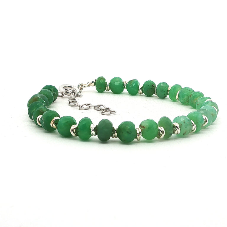 Sterling Silber Unikat Armband mit Chrysopras