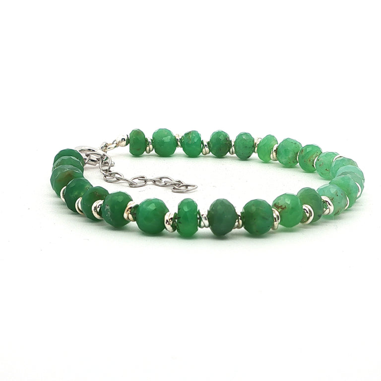 Sterling Silber Unikat Armband mit Chrysopras