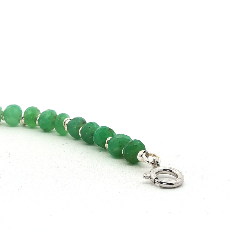 Sterling Silber Unikat Armband mit Chrysopras