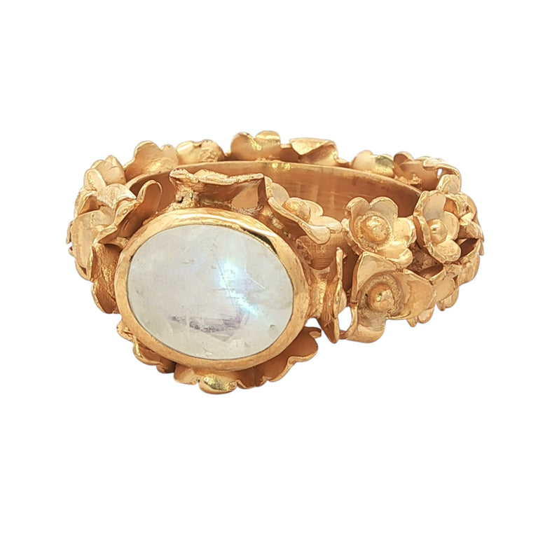 Ring FLORAL mit Mondstein