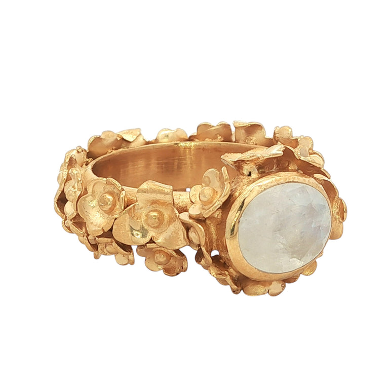 Ring FLORAL mit Mondstein