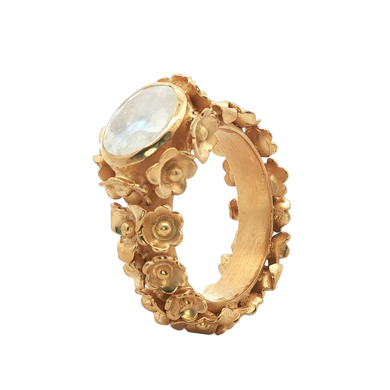 Ring FLORAL mit Mondstein