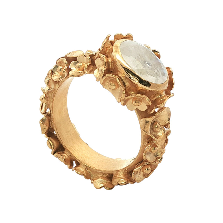 Ring FLORAL mit Mondstein