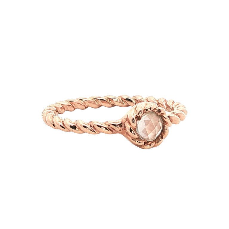 Ring Twist mit Rosenquarz