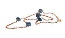 Silberkette mit Iolith – Feine Kette 45 cm | 925 Silber vergoldet
