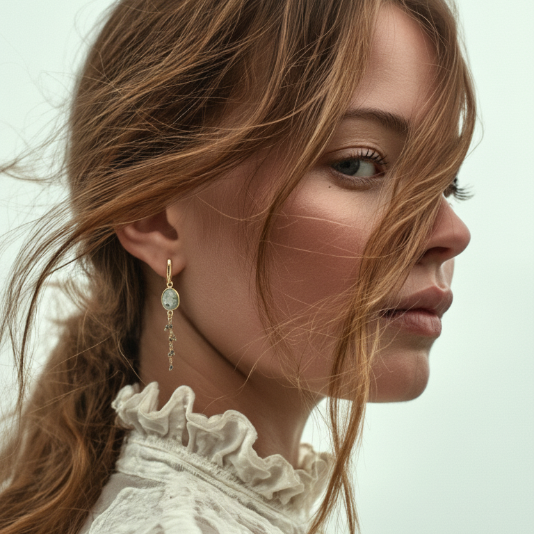 Creolen Elvia mit Prehnite und Hämatite