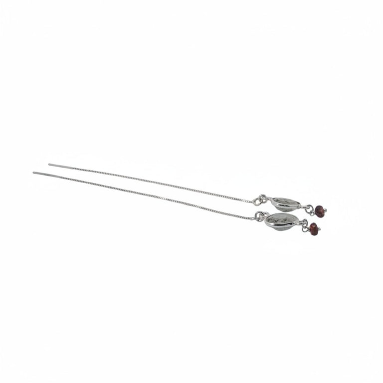 Prehnit & Karneol Kettenohrringe – vergoldet