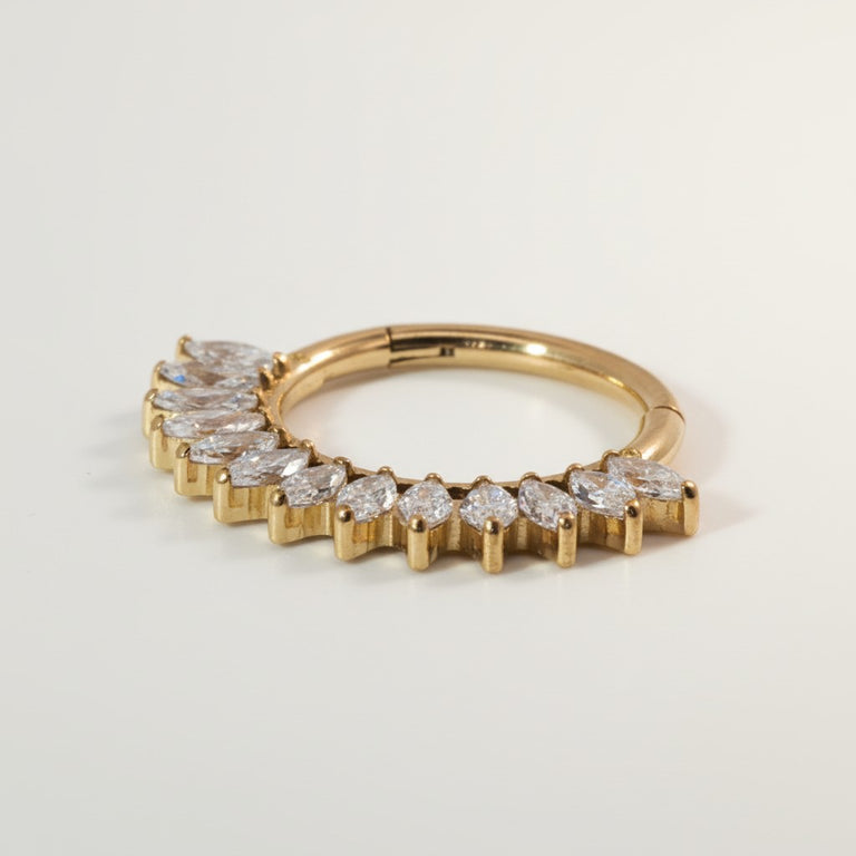 Titan G23 Segmentring mit Navette Zirkonia – 1.2 mm / 12 mm