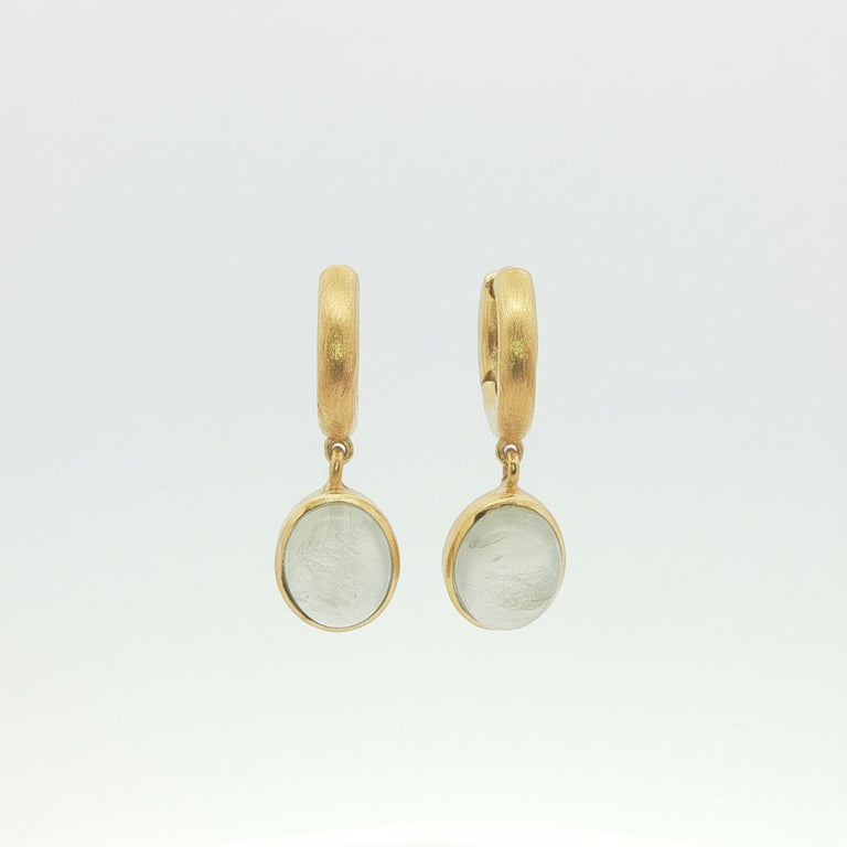 Creolen KAYLA 14 mm mit Prehnite