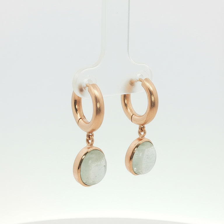 Creolen KAYLA 14 mm mit Prehnite