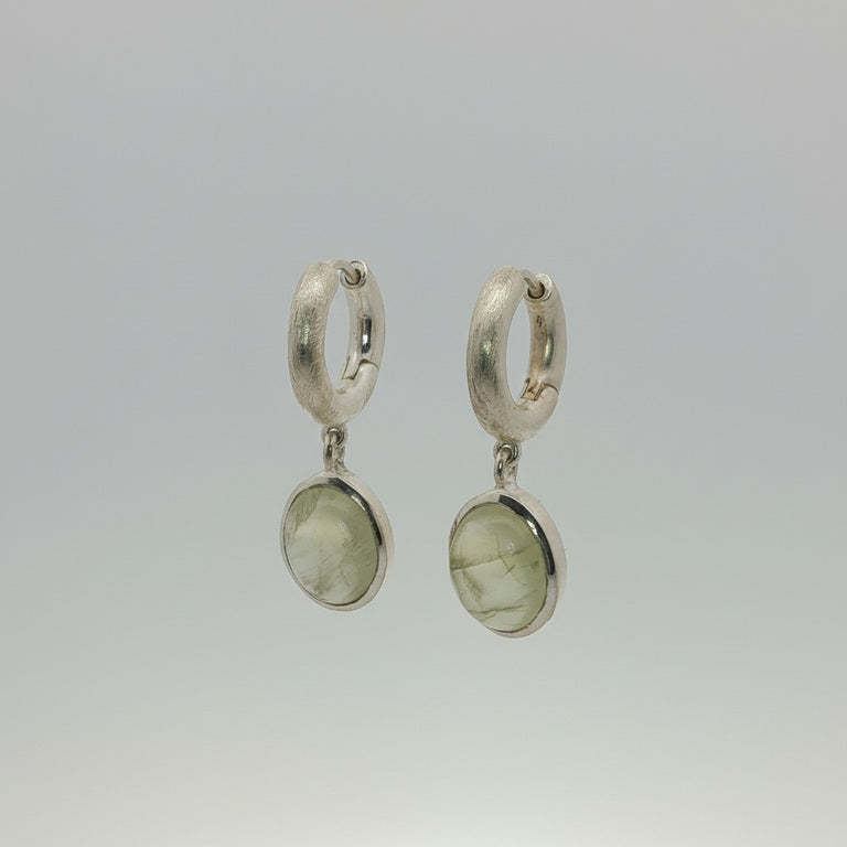 Creolen KAYLA 14 mm mit Prehnite