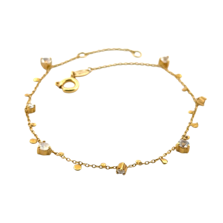 Armband DOREEN 18k gelb Gold Mondstein , Diamanten