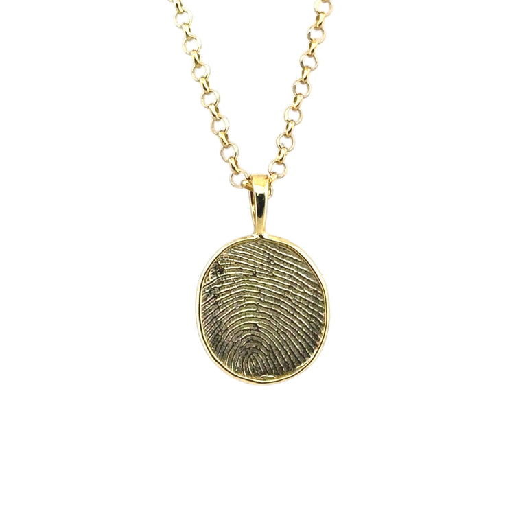 Anhänger FINGERPRINT OVAL l 13X15 mm