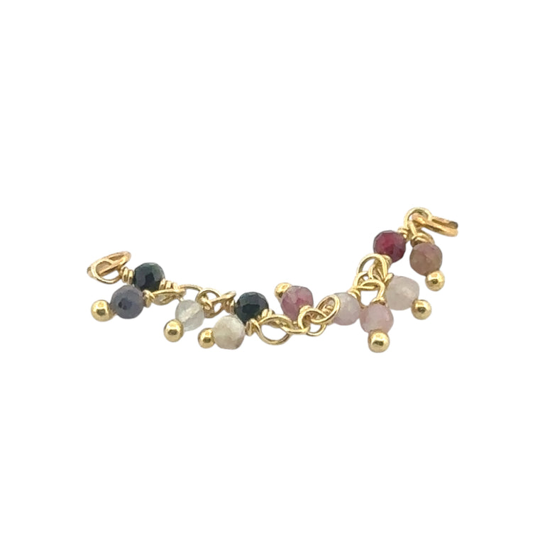 Piercing Kette Multiturmalin – filigrane Verbindung mit 2 Link