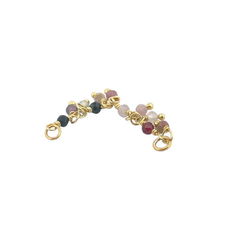 Piercing Kette Multiturmalin – filigrane Verbindung mit 2 Link