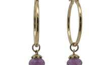 Creolen-Set mit Amethyst- Edelstahl - SALE