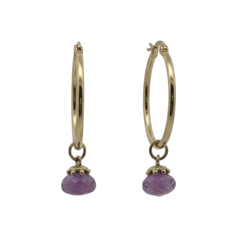 Creolen-Set mit Amethyst- Edelstahl - SALE