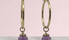 Creolen-Set mit Amethyst- Edelstahl - SALE
