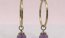Creolen-Set mit Amethyst- Edelstahl - SALE