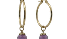 Creolen-Set mit Amethyst- Edelstahl - SALE