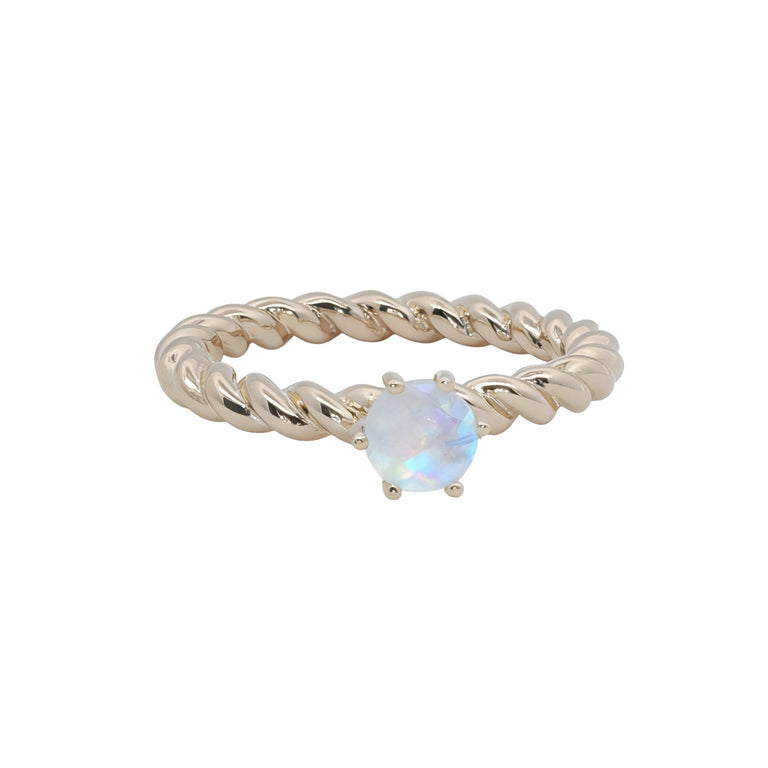 Verlobungsring TWIST – Mondstein Solitär | 925 Silber