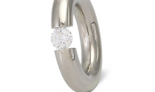 Pneu Ring 6 mm  Silber mit Topas