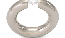 Pneu Ring 6 mm  Silber mit Topas
