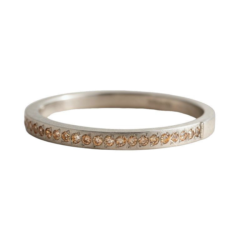Edelstahl Ring 2 mm mit hellbraunen Zirkonia
