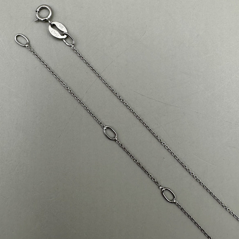 Feine Halskette 9K Weissgold 0.9 mm
