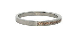 Edelstahl Ring 2 mm mit hellbraunen Zirkonia