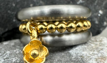 Ring Set mit Blumen Charm