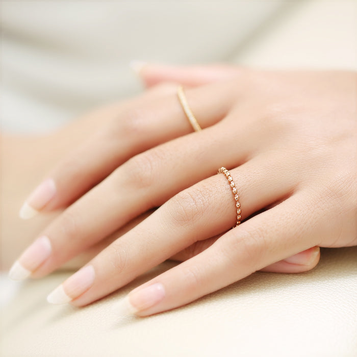 Edelstahl Ring 2 mm BUBBLE rosevergoldet