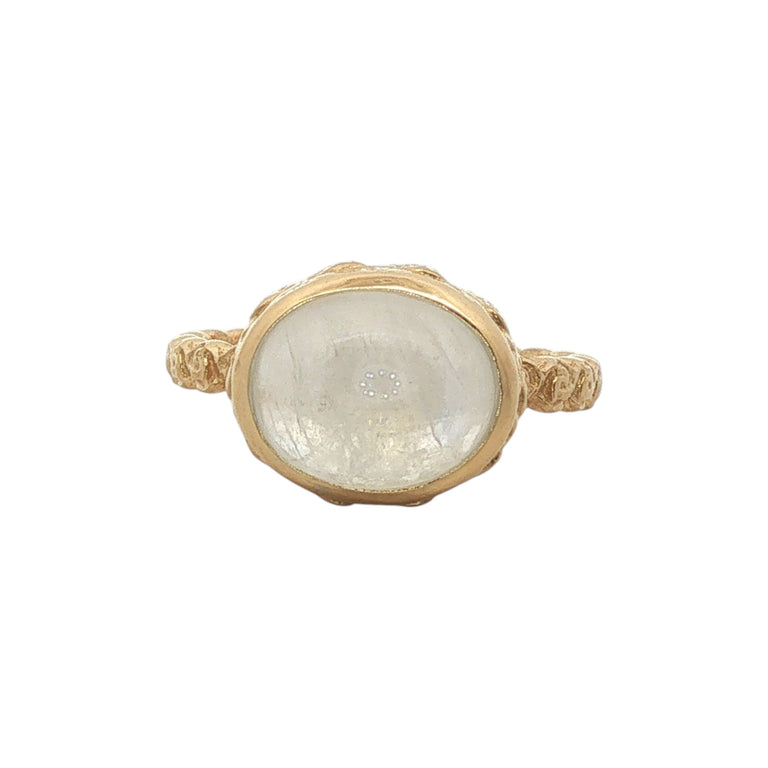 Mondstein Ring Oval 9×11 mm – Floral