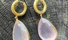 Creolen mit 15 X 20 Rosenquarz