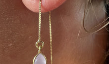 Lange Ohrhänger mit rosa Chalzedon