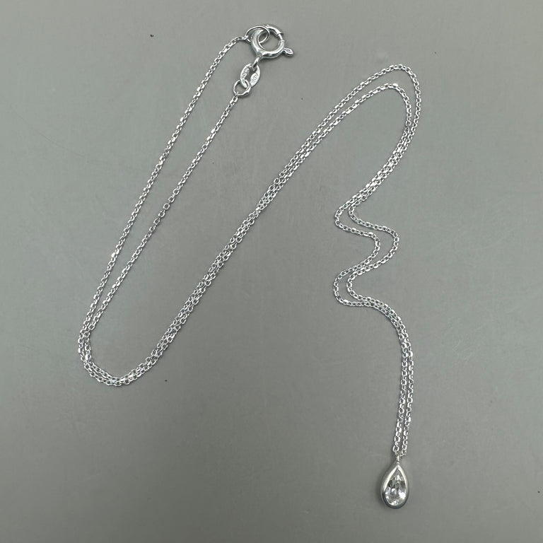 Feine Halskette Sterling Silber 0.9 mm mit Topas Anhänger