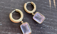 Creole KAYLA 3X14 mm mit Rosenquarz