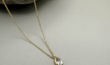 Feine Halskette Sterling Silber 0.9 mm mit Topas Anhänger
