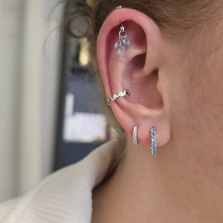 Piercing Topas Trill 3 Blau Topas 3 X 6 mm Charms
