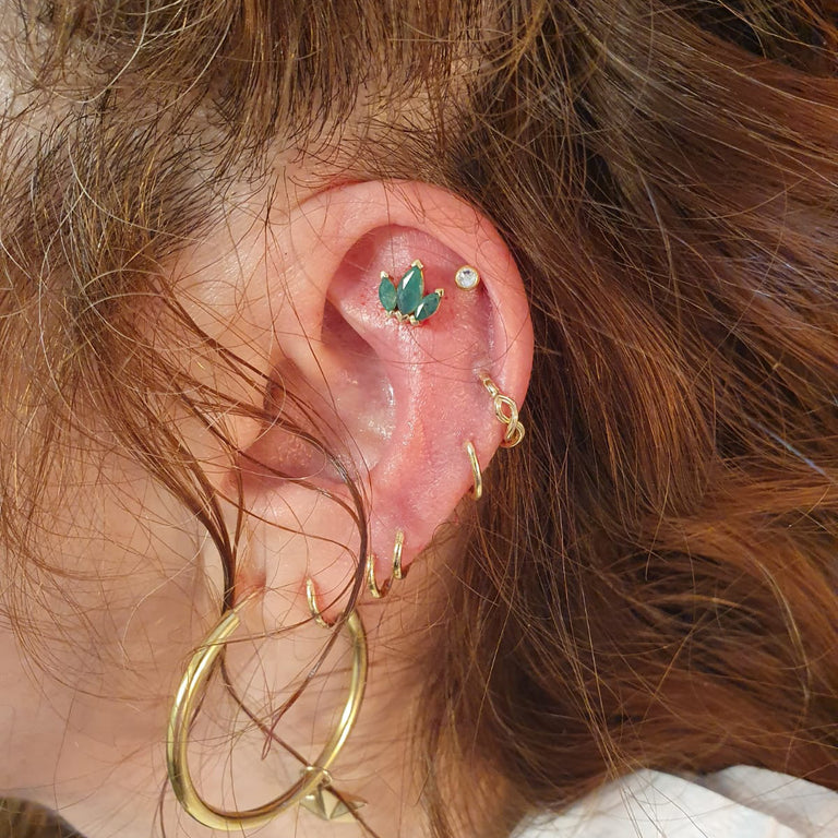 Piercing SOREN mit Smaragd