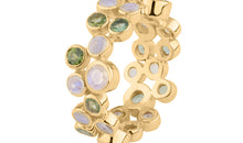 Ring AURELIA Mondstein und grüne Amethyst
