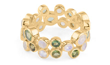 Ring AURELIA Mondstein und grüne Amethyst