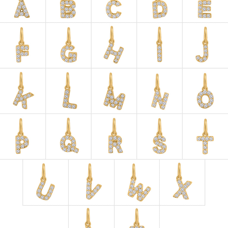 Mikro Buchstaben Anhängerkette mit Diamanten