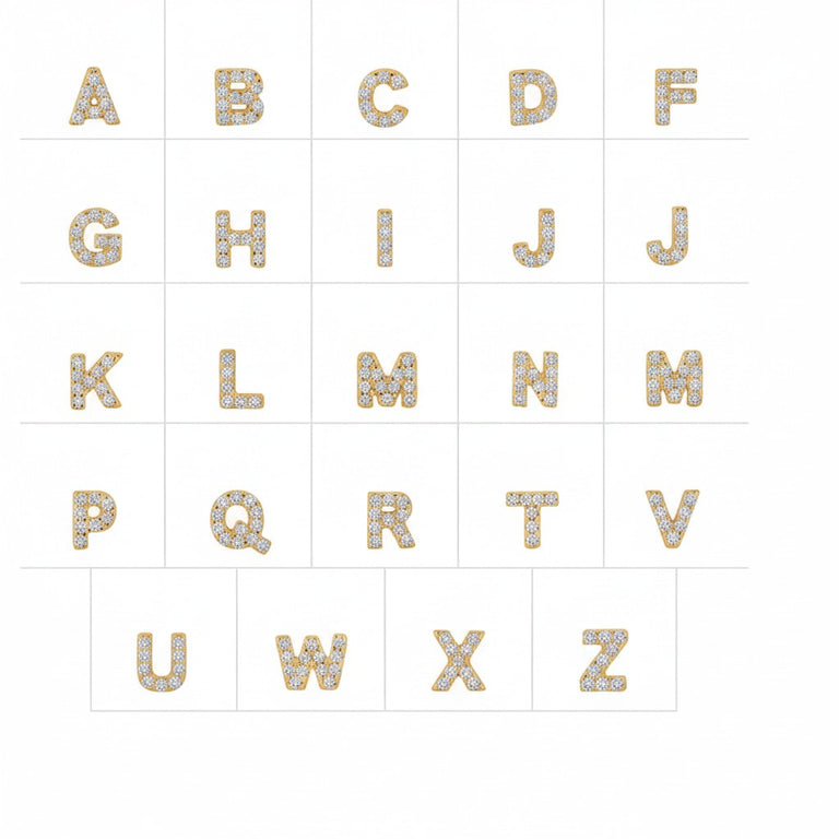 Mikro Buchstaben Anhängerkette mit Diamanten