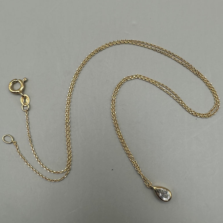 Feine Halskette Sterling Silber 0.9 mm mit Topas Anhänger