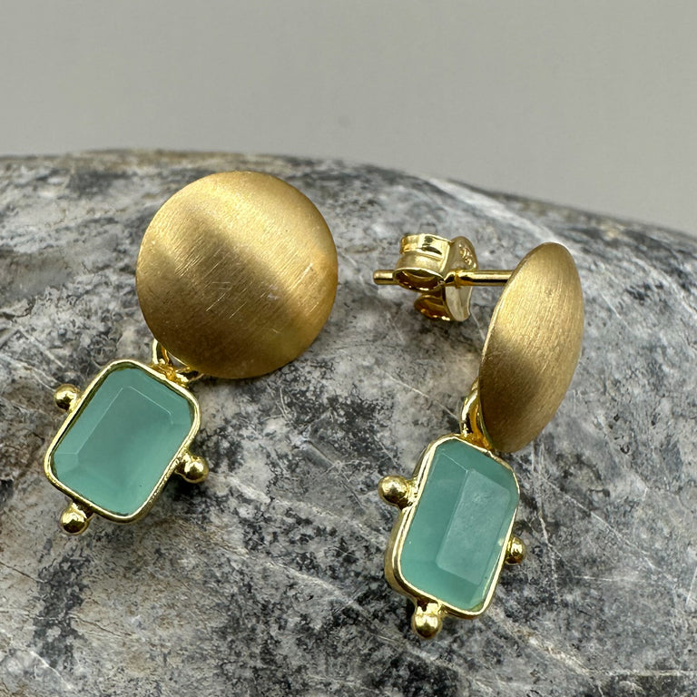 Ohrstecker mit Aqua Chalzedon
