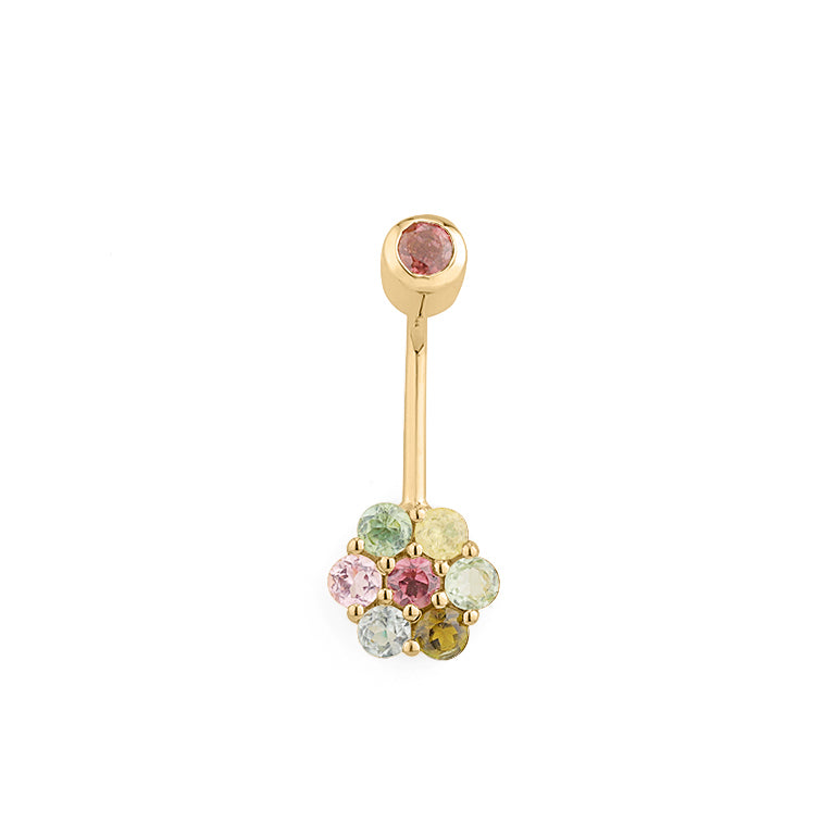 Bauch Piercing FLOWERS  Multiturmalin