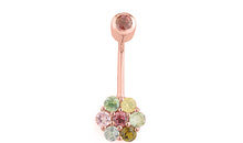 Bauch Piercing FLOWERS  Multiturmalin
