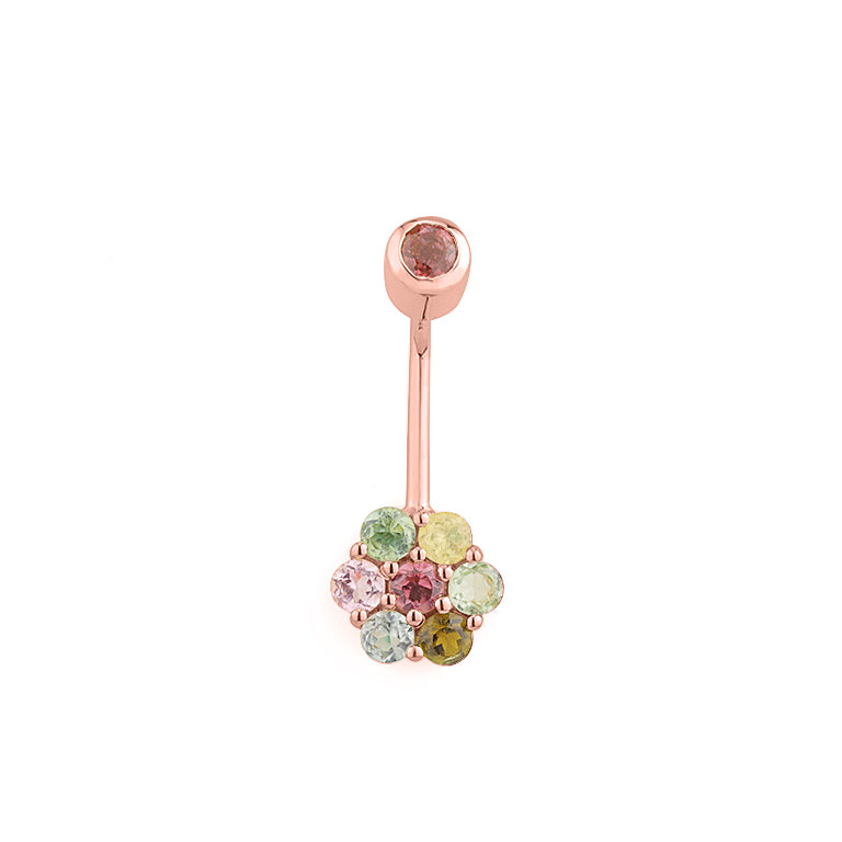 Bauch Piercing FLOWERS  Multiturmalin